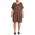 thumbnail image 5 of Terra & Sky Women's Plus Size Roll Cuff T-Shirt Dress, 5 of 5