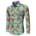 thumbnail image 4 of Camisa hawaiana nueva para hombre, camisa de manga larga con flores en 3D, camisa de fiesta con solapa de gran tamaño, ropa de verano para mujer, blusas con botones 2024, 4 of 5