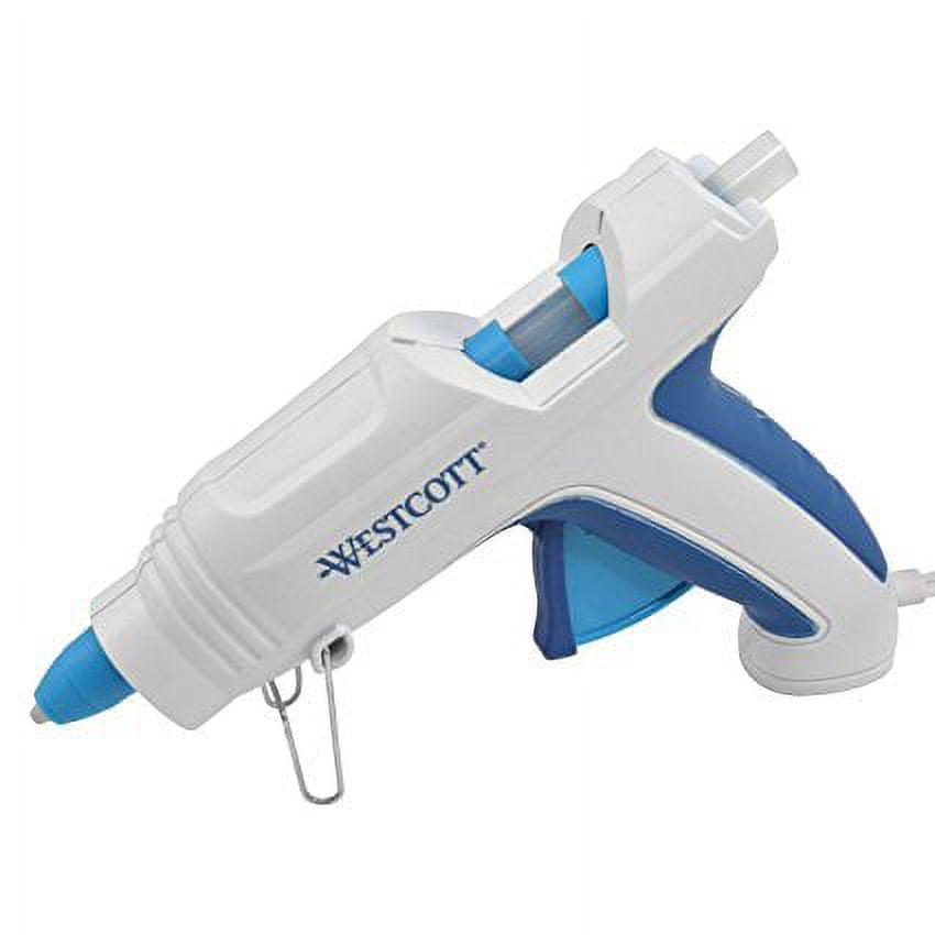 Westcott Projectmate Premium Mid-Sized Hot Glue Gun, 60 Watt, for Craft, White/Blue, 1-Count