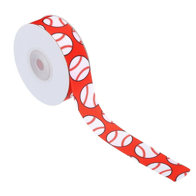 Unique Bargains 10 Yards Ribbon for Gift Wrapping, 22mm Baseball Ribbons for Crafts Wedding Decoration Gifts, Red