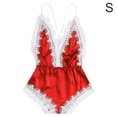 thumbnail image 1 of Lencería sexy Mujer Ropa interior con cuello en V profundo Body de malla de encaje para niña, Rojo, S Eigraketly XX000171-01, 1 of 7