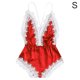 thumbnail image 1 of Lencería sexy Mujer Ropa interior con cuello en V profundo Body de malla de encaje para niña, Rojo, S Methold XX000171-01, 1 of 7