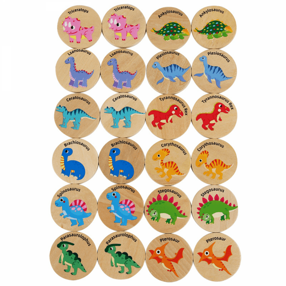 Memory Card Game - 12 Pairs Dinosaur Memory Games for Kids 3 and Up