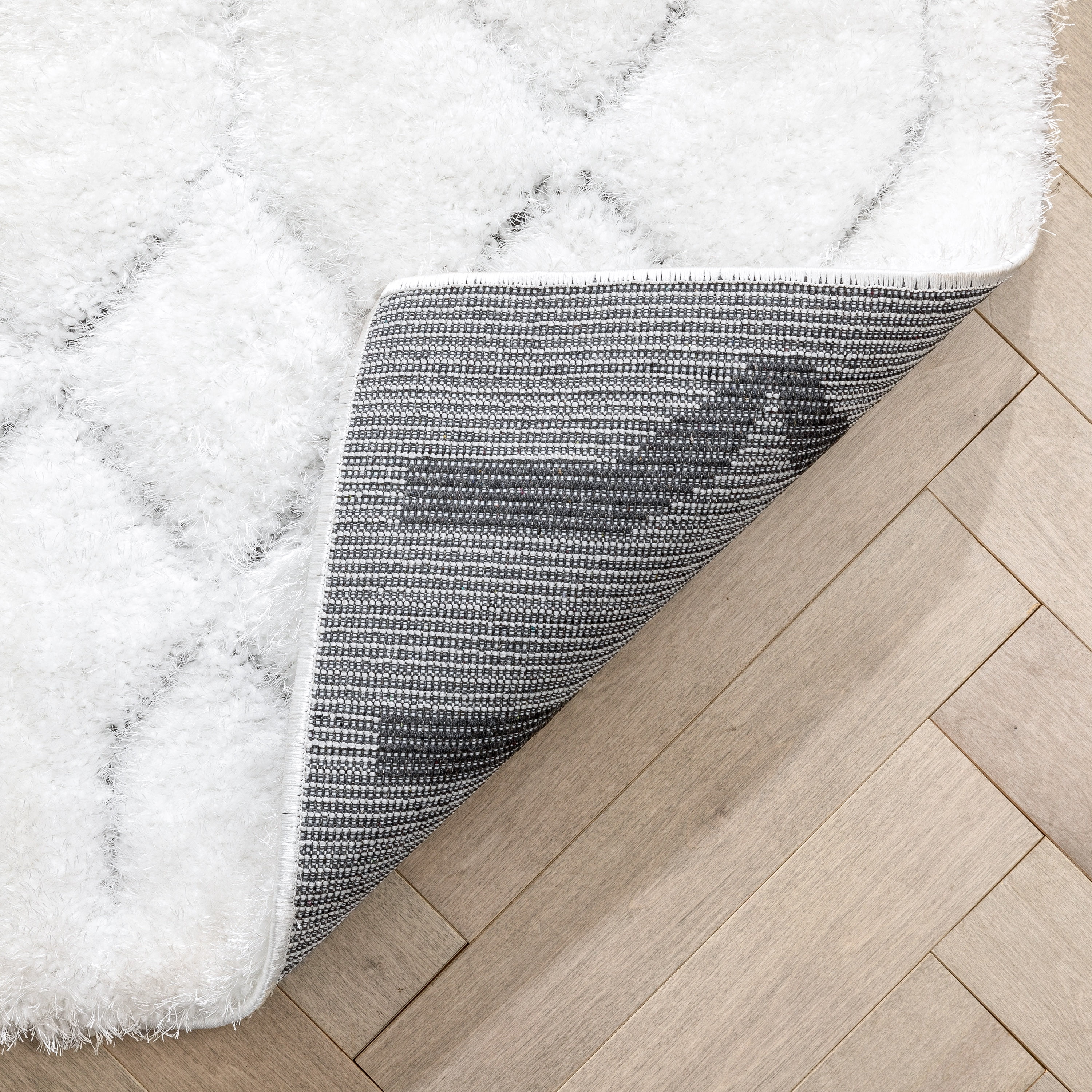 Well Woven Logan Winona Honeycomb Hexagon Pattern Shag 3D Textured Ivory 7' 5" x 9' 10" Area Rug