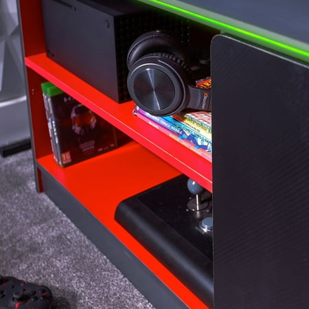 X Rocker - Carbon-Tek Gaming TV Stand with LED - Black