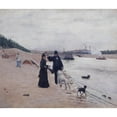 thumbnail image 2 of Jean Béraud 14x12 Black Ornate Wood Framed Double Matted Museum Art Print Titled: The Banks of the Seine (1880), 2 of 5