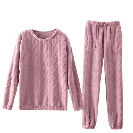 

JeashCHAT Sexy Lingerie for Women Fashion Flannel Thickened Plus Velvet Homewear Pajama Pants Sets