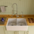 thumbnail image 3 of ALFI brand AB539-W White 32" Decorative Lip Apron Double Bowl Fireclay Farmhouse Kitchen Sink, 3 of 10