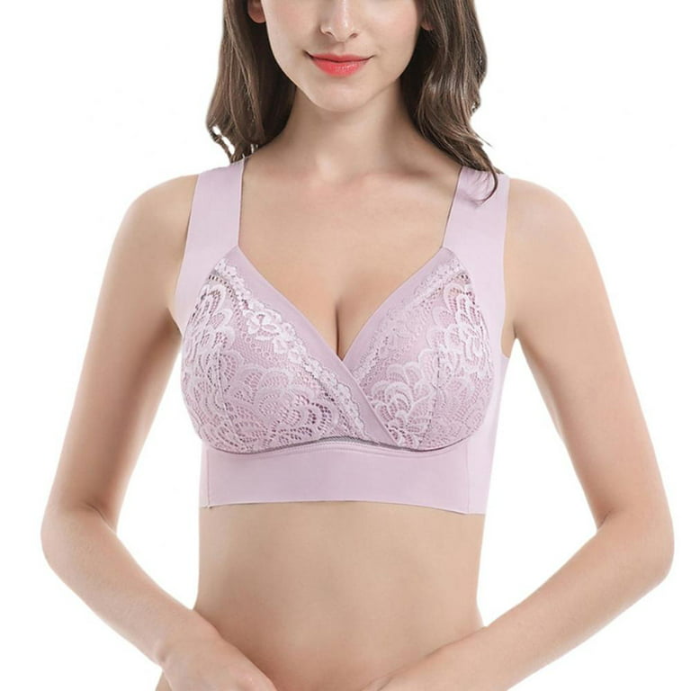 Women Push Up Floral Lace Bra Seamless Thin Cup Silk Bra Full Cup Sexy Lace  Bras Ladies Bralette