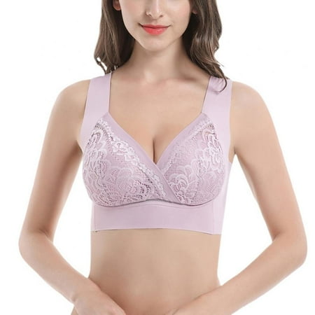 

Women Push Up Floral Lace Bra Seamless Thin Cup Silk Bra Full Cup Sexy Lace Bras Ladies Bralette