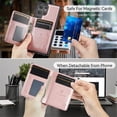 thumbnail image 4 of AutSpace Funda para Samsung Galaxy S26 Ultra 5G, Bloqueo RFID, Cuero PU, Compatible con MagSafe, Billetera Desmontable 2 en 1 con Tarjetero, Soporte, Cubierta Protectora Magnética, Rosa, 4 of 9