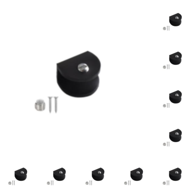 Naiovety Soporte de pared antideslizante de 10 piezas: dispositivo de elevación de asiento premium de amplio de campamento de vidrio cuadrado semicírculo negro S 10Conjunto