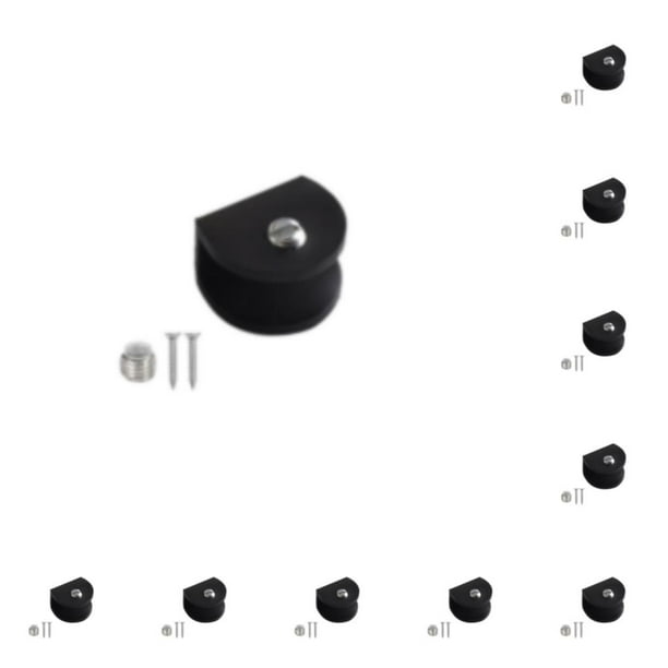 Soporte de Pared Cateissary Antideslizante 10 Piezas Dispositivo de Elevación de Vidrio Semicírculo Negro S