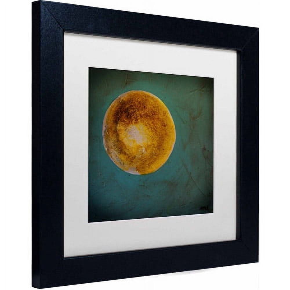 Trademark Fine Art "Moon on Blue" Canvas Art by Nicole Dietz, White Matte, Black Frame