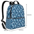 thumbnail image 4 of Lsque Sea Water Wave Pattern Backpack – School Travel Canvas Daypack with Ergonomic Padded Straps, Multiple Compartments & Leather Handle, 4 of 5