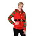 thumbnail image 6 of RWB Slim Fit Women's Ugly Christmas Sweaters Santa Elf Hoody Pullover Small Red, 6 of 7