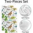 thumbnail image 2 of Soft Hand Fingertip Towels, 2 Pcs Face Bath Towels Dinosaurs Doodles on White Absorbent Washcloths for Bathroom Hotel Kitchen, 30"x15", Absorbent Soft Hand Fingertip Towels, 2 of 6