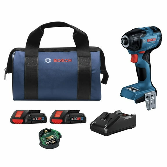 Restored Bosch GDR18V-1860CB25-RT 18V Brushless Lithium-Ion 1/4 in. Hex Cordless Connected-Ready Impact Driver Kit (4 Ah) (Refurbished)