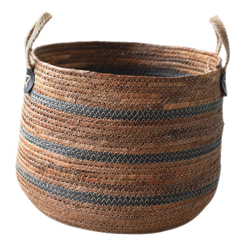 Worgeous Laundry Basket Large Braided Straw Rope Basket Storage Basket For Blankets Laundry Sundries Case
