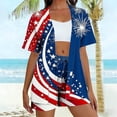 thumbnail image 2 of Edvintorg 4Th of July 2 Piece Sets for Women Fashion Clothing Hawaiian Beach Short Sleeve Shirts And Shorts Summer Travel Outfits, 2 of 5
