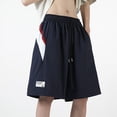 thumbnail image 2 of YLSDY Mens Athletic Shorts Solid Color Breathable Flowy Beach Sport Training Plus Size Loose Lounge Baggy Cropped Pants Navy XL, 2 of 5