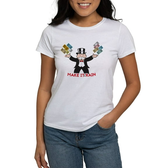 CafePress - Monopoly Make It Rain Women's Classic T Shirt - Women's Classic T-Shirt