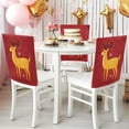 thumbnail image 4 of Decorative Chair Back Cover One Size x6 Chair Cover Dining Chair Slipcovers Chair Back Decoration Festival Chair Decoration Yellow Christmas Deer Beautiful, 4 of 6