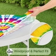 thumbnail image 5 of Rainbow Tie Dye Mandala Pattern Round Fitted Tablecloth with Elastic Edge,Dining Table Cover Waterproof,Outdoor Round Tablecloth for Camping,Dining,Indoor and Outdoor, 5 of 7