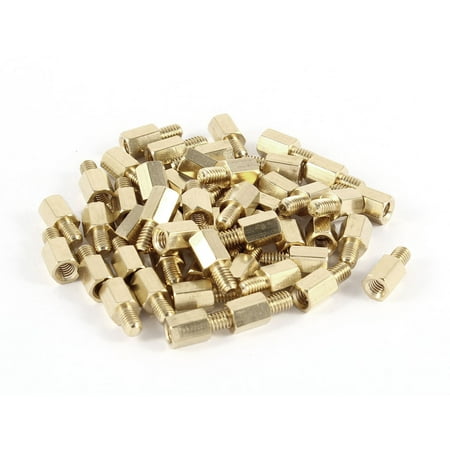 

Unique Bargains 50pcs Brass Hex Standoff Spacer M4 x 8+6mm Female to Male