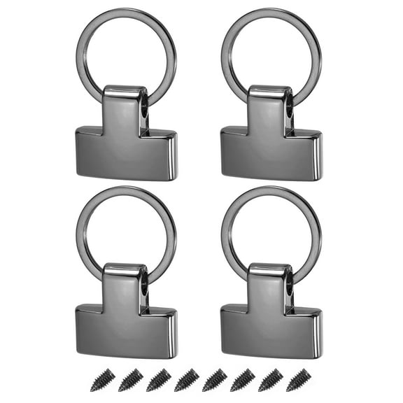 4Pack 22mm/ 0.87" Key Fob Hardware with Keychain Ring Purse Bag Hardware 20mm O Ring Metallic Black