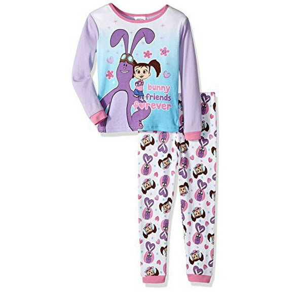 KATE AND MIM MIM Girls' Toddler' 2-Piece Cotton Pajama Set, Purple, Size 2T