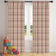 thumbnail image 5 of Blackout Kids Curtains,Beige Brown and Red Checkered Pattern Childrens Insulated Curtains Set Of 2,Bedroom Essentials,Toddler Room Decor 42"x84", 5 of 5