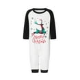 thumbnail image 2 of Christmas Family Pajamas Matching Set, Long Sleeve Deer Letters Print T-shirt with Plaid Pants Sleepwear Loungewear, 2 of 10