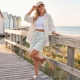 thumbnail image 5 of Evdexr Striped Shorts for Women Linen Bermuda Shorts 2026 Knee Length Drawstring Vacation Short Pants Summer Gauze High Waisted Loose Fit Shorts L, 5 of 7