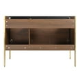 thumbnail image 5 of Fine Fixtures Oakville 48 in. W x 18 in. D x 33 in. H Bathroom Vanity in Walnut Ebony with White Ceramic Sink - Satin Brass hardware, 5 of 7