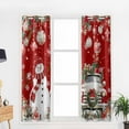 thumbnail image 5 of Red Christmas Blackout Curtains | Light Blocking Print Window Curtains, Snowman Truck Xmas Balls Snowflake Thermal Insulated Window Drapes for Living Room Kitchen Cafe (2 Panels, 104"W x 52"L), 5 of 7