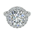 thumbnail image 4 of Engagement Rings 18K White Gold Halo Rings for Women 5.50 CT TW (G,VS1) (Moissanite Center), 4 of 5