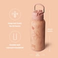 thumbnail image 2 of BOTTLE BOTTLE 32 oz Insulated Water Bottle Stainless Steel Sport Water Bottle with Straw Dual-use Lid Design for Gym with Pill Box (yellow flower), 2 of 7