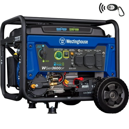 Westinghouse WGen3600DF Dual Fuel Portable Generator 3600 Rated 4650 Peak Watts