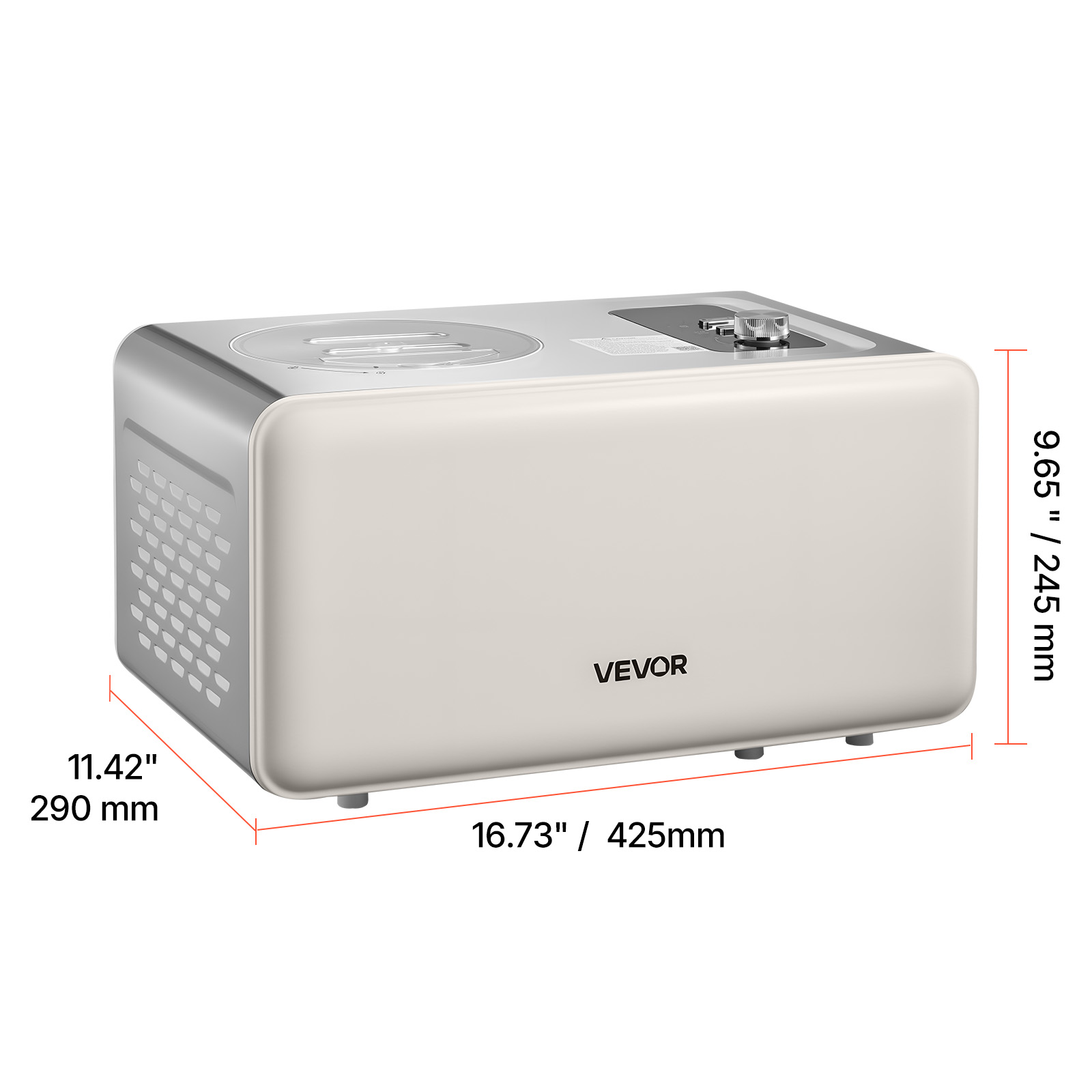 VEVOR Automatic Ice Cream Maker with Built-in Compressor, 2 Quart No Pre-freezing Gelato Maker, Stainless Steel Electric Sorbet-Maker, 3 Modes Compressor Ice Cream Machine for Home Kitchen