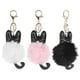 thumbnail image 3 of Cartoon Animal Key Chain Furry Ball Pendant For Keychain Decoration Black 3Pcs, 3 of 3