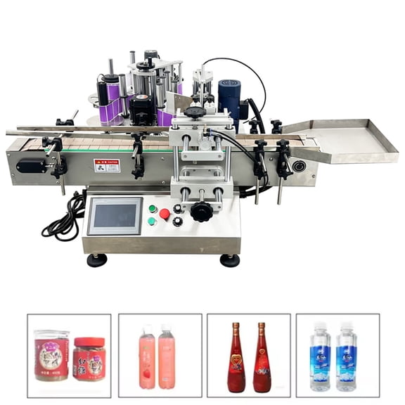 Fully Automatic Desktop Chain Plate Conveyor Round Bottle Fixed Point High Speed Coding and Labeling Machine 0.78-4.72"