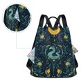 thumbnail image 5 of FORMRS Women's Travel Backpack Purse Anti-Theft Hidden Pockets Casual Shoulder Bag, Green Dragon Flowers, 5 of 7