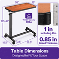 thumbnail image 5 of Kekoy Overbed Table with Wheels, One-Touch Height Adjustable Rolling Hospital Bedside Table, Stable Bed Tray for Eating, Reading, Elderly Home Care and Hospital Use, 5 of 10