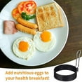 thumbnail image 4 of 4 Pcs Egg Ring Pancake Ring Set Stainless Steel Fried Egg Molds Griddle Pancake Shapers for Breakfast Omelette Sandwich (Round Style）, 4 of 9