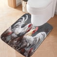 thumbnail image 3 of Coolnut Rooster Painting Toilet Rugs U-Shaped Absorbent Non-Slip Bath Rug Soft Polyester Fiber Machine Washable Bathroom Mats 24x16 Inches Home Decor, 3 of 7