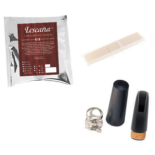 Lescana Paramount Series Bass Clarinet Reeds 2 PACK Size 2 with Bonus Bass Clarinet Cleaning Cloth 