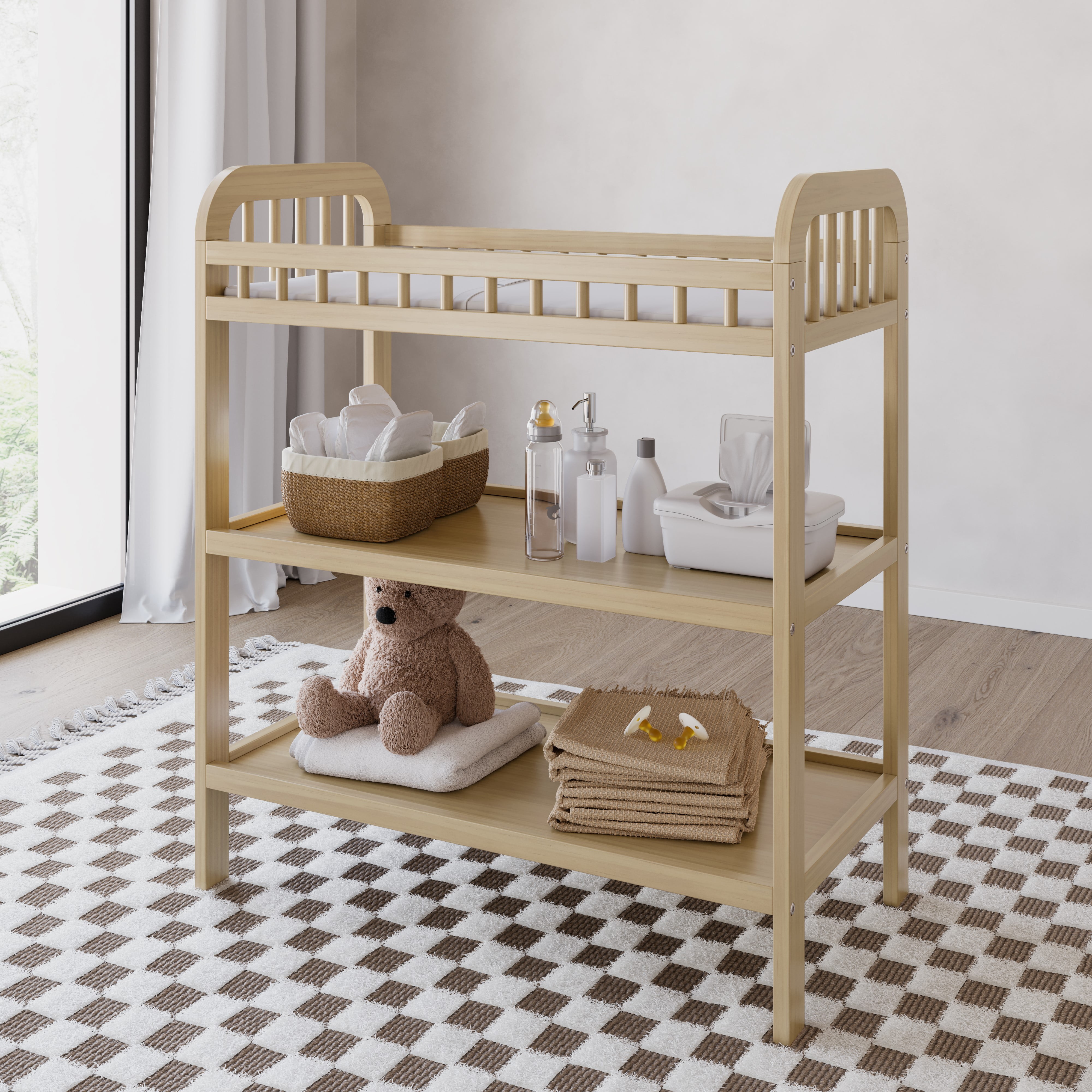 Storkcraft Pasadena Infant Changing Table with Changing Pad, Driftwood