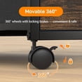 thumbnail image 3 of Ktaxon Rolling File Cabinet Under Desk Printer Stand with Shelves Adjustable, Mobile Lateral Filing Cabinet for Home Office, Fits Letter for Home Office, Brown, 3 of 10
