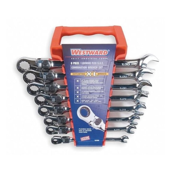 Westward Ratcheting Wrench Set,Pieces 8 1LCD6